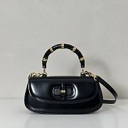 Fortok Gucci Bamboo 1947 top handle bag Black 26.6*13*8cm - 1