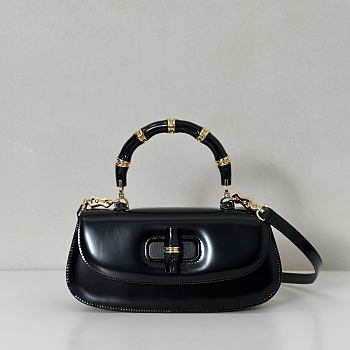 Fortok Gucci Bamboo 1947 top handle bag Black 26.6*13*8cm