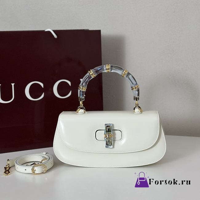 Fortok Gucci Bamboo 1947 top handle bag White 26.6*13*8cm - 1