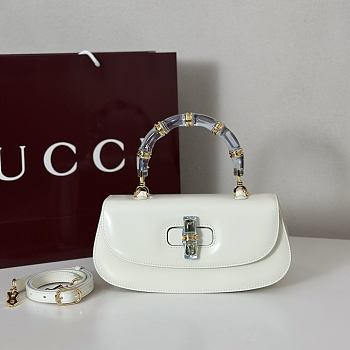 Fortok Gucci Bamboo 1947 top handle bag White 26.6*13*8cm