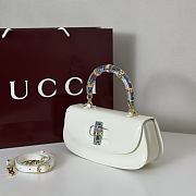 Fortok Gucci Bamboo 1947 top handle bag White 26.6*13*8cm - 2
