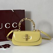 Fortok Gucci Bamboo 1947 top handle bag Yellow 26.6*13*8cm - 1