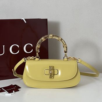 Fortok Gucci Bamboo 1947 top handle bag Yellow 26.6*13*8cm