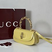 Fortok Gucci Bamboo 1947 top handle bag Yellow 26.6*13*8cm - 5