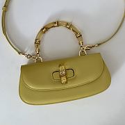 Fortok Gucci Bamboo 1947 top handle bag Yellow 26.6*13*8cm - 3