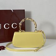 Fortok Gucci Bamboo 1947 top handle bag Yellow 26.6*13*8cm - 4