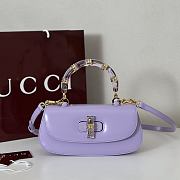 Fortok Gucci Bamboo 1947 top handle bag Purple 26.6*13*8cm - 1