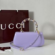 Fortok Gucci Bamboo 1947 top handle bag Purple 26.6*13*8cm - 6