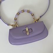 Fortok Gucci Bamboo 1947 top handle bag Purple 26.6*13*8cm - 5