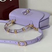 Fortok Gucci Bamboo 1947 top handle bag Purple 26.6*13*8cm - 2