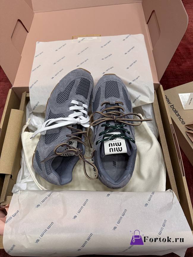Fortok Miu Miu x New Balance 530 SL sneakers grey suede and mesh - 1