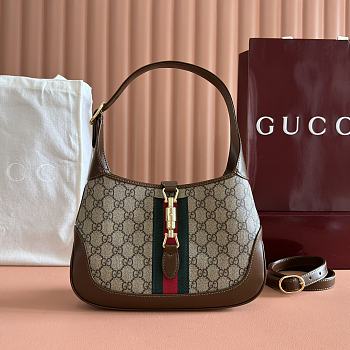 Fortok Gucci Jackie 1961 shoulder bag GG Supreme Canvas 28x19x4.5cm