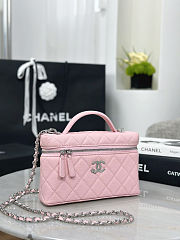 Fortok Chanel 25/26 pre-collection Vanity Case With Gold Chain Pink Caviar 17x19.5x5cm - 4