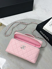Fortok Chanel 25/26 pre-collection Vanity Case With Gold Chain Pink Caviar 17x19.5x5cm - 3