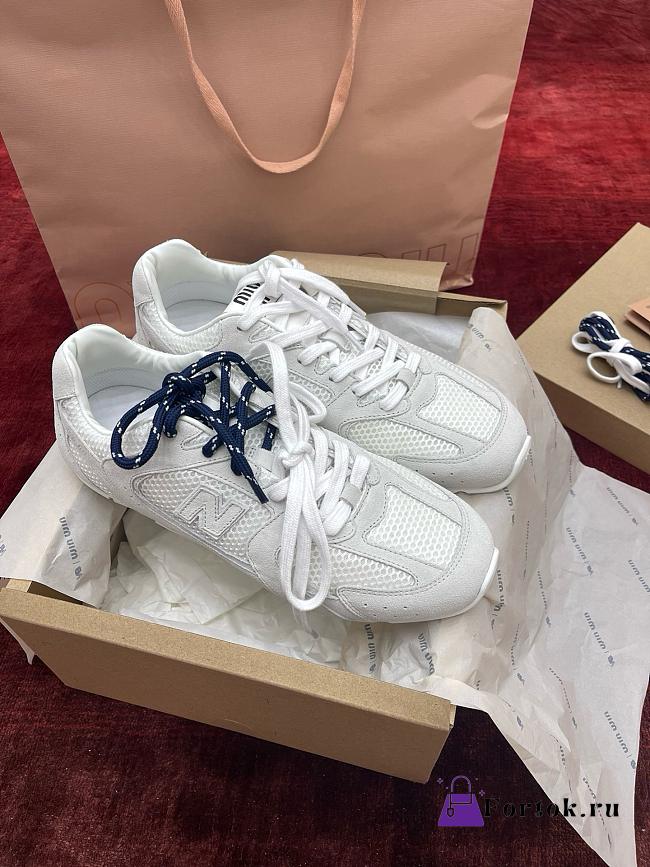 Fortok Miu Miu x New Balance 530 SL sneakers White suede and mesh  - 1