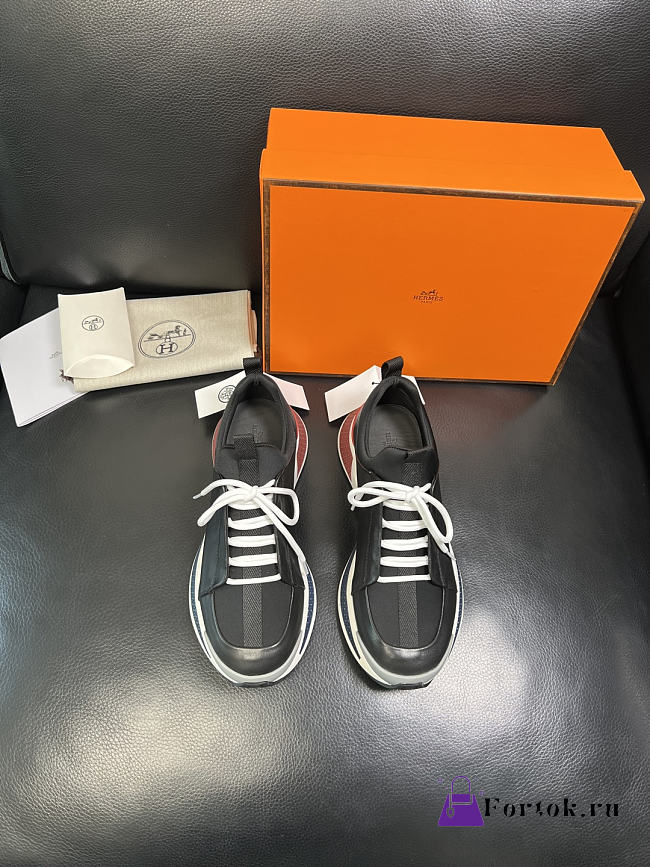 Fortok Hermès Just sneakers Leather Black - 1