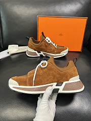 Fortok Hermès Just sneakers Suede Brown - 6