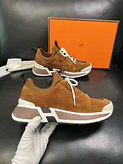 Fortok Hermès Just sneakers Suede Brown - 4