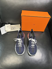 Fortok Hermès Just sneakers Suede Navy Blue - 1