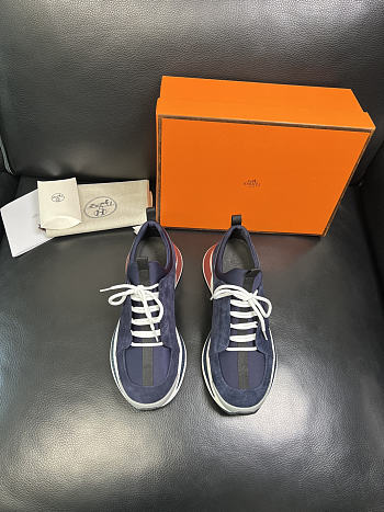 Fortok Hermès Just sneakers Suede Navy Blue