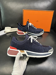 Fortok Hermès Just sneakers Suede Navy Blue - 5