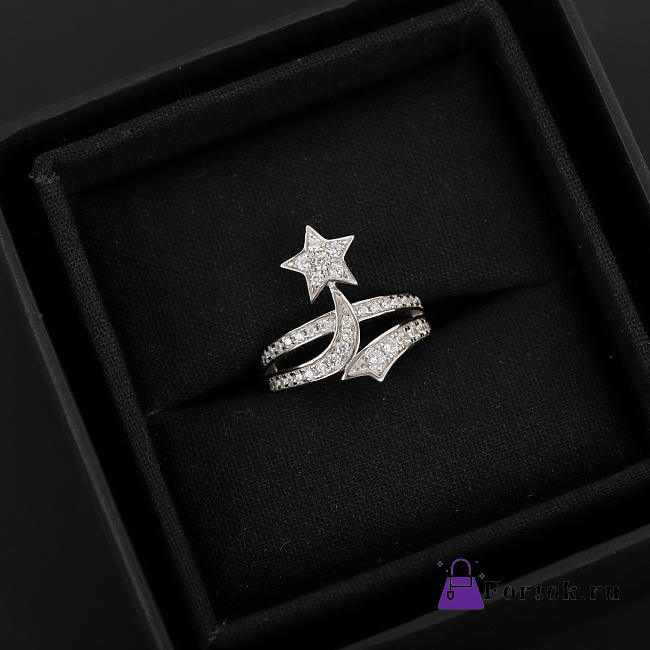 Fortok Chanel Ring Star Silver with Diamond - 1