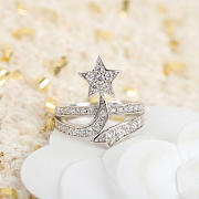 Fortok Chanel Ring Star Silver with Diamond - 4
