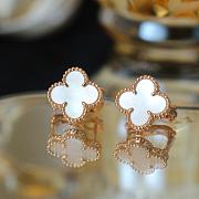 Fortok Van Cleef & Arpels Vintage Alhambra earrings Gold White - 1