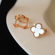 Fortok Van Cleef & Arpels Vintage Alhambra earrings Gold White - 5