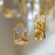 Fortok Van Cleef & Arpels Vintage Alhambra earrings Gold White - 3