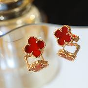 Fortok Van Cleef & Arpels Vintage Alhambra earrings Gold Red - 6