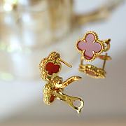 Fortok Van Cleef & Arpels Vintage Alhambra earrings Gold Red - 5
