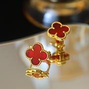 Fortok Van Cleef & Arpels Vintage Alhambra earrings Gold Red - 2