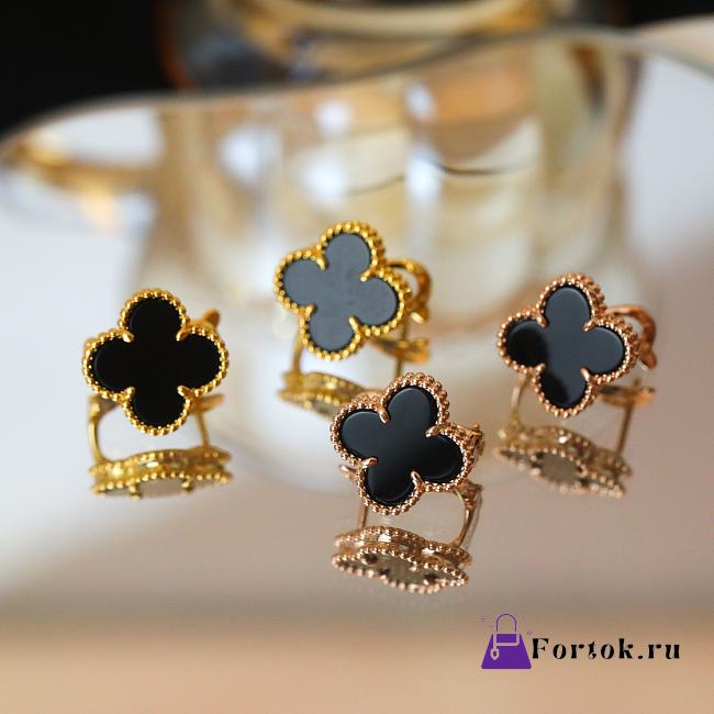 Fortok Van Cleef & Arpels Vintage Alhambra earrings Gold/ Rose Gold Black - 1