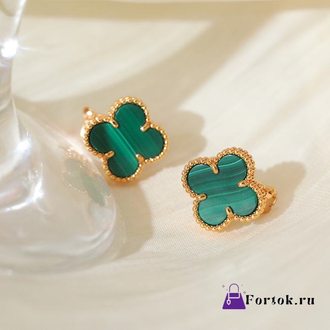 Fortok Van Cleef & Arpels Vintage Alhambra earrings Gold Green - 1