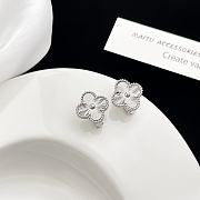 Fortok Van Cleef & Arpels Vintage Alhambra Silver earrings - 5