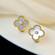 Fortok Van Cleef & Arpels Vintage Alhambra White Gold Earrings - 1