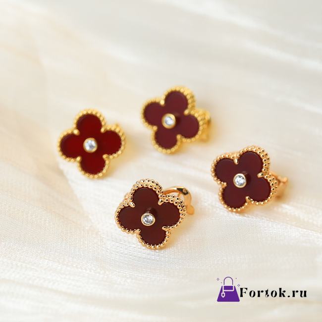 Fortok Van Cleef & Arpels Vintage Alhambra Red Gold/ Rose Gold Earrings - 1