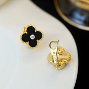 Fortok Van Cleef & Arpels Vintage Alhambra Black Gold/ Rose Gold Earrings - 5