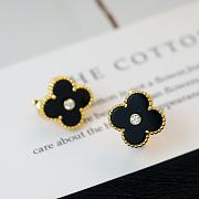 Fortok Van Cleef & Arpels Vintage Alhambra Black Gold/ Rose Gold Earrings - 4