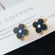 Fortok Van Cleef & Arpels Vintage Alhambra Black Gold/ Rose Gold Earrings - 3