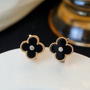 Fortok Van Cleef & Arpels Vintage Alhambra Black Gold/ Rose Gold Earrings - 2