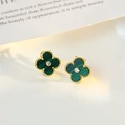 Fortok Van Cleef & Arpels Vintage Alhambra Green Gold/ Rose Gold Earrings - 5