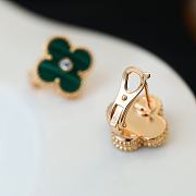 Fortok Van Cleef & Arpels Vintage Alhambra Green Gold/ Rose Gold Earrings - 4