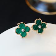 Fortok Van Cleef & Arpels Vintage Alhambra Green Gold/ Rose Gold Earrings - 3
