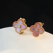 Fortok Van Cleef & Arpels Vintage Alhambra Pink Gold Earrings - 6