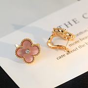 Fortok Van Cleef & Arpels Vintage Alhambra Pink Gold Earrings - 2