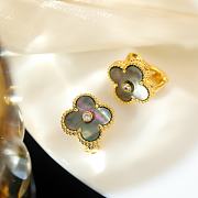 Fortok Van Cleef & Arpels Vintage Alhambra Grey Gold Earrings - 4