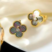 Fortok Van Cleef & Arpels Vintage Alhambra Grey Gold Earrings - 3