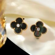 Fortok Van Cleef & Arpels Vintage Alhambra Grey Gold Earrings - 2